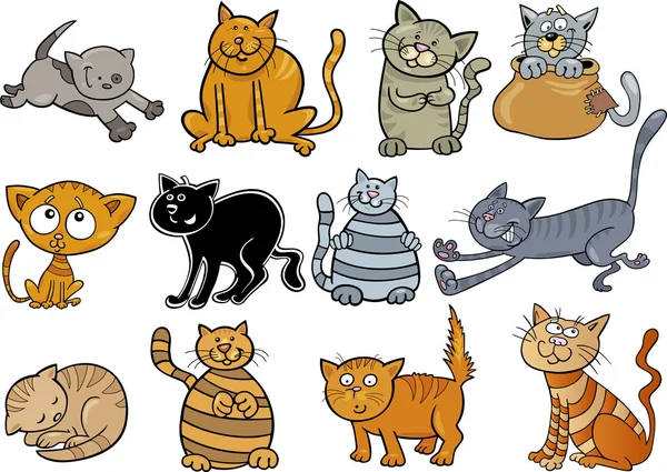 Kreslené kočky sada — Stockový vektor