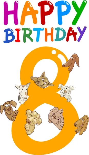 8 번째 생일 기념 디자인 — 스톡 벡터