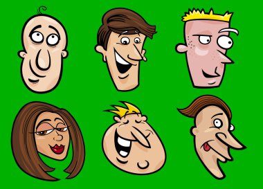 Set of happy faces clipart