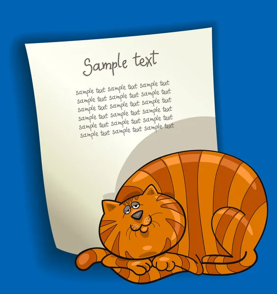 Disegno del fumetto con grasso gatto rosso — Vettoriale Stock