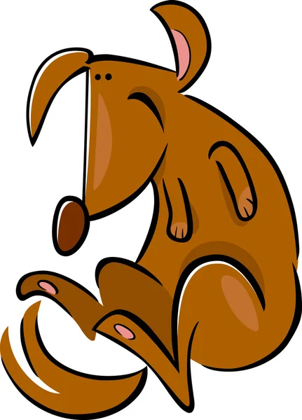 행복 한 강아지의 만화 낙서 — 스톡 벡터