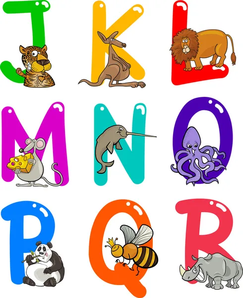 Stock vector Cartoon Alphabet with Animals