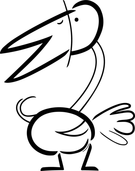 Caricature gribouille d'oiseau pour la coloration — Image vectorielle