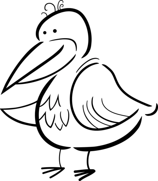 Garabato de dibujos animados de aves para colorear — Vector de stock