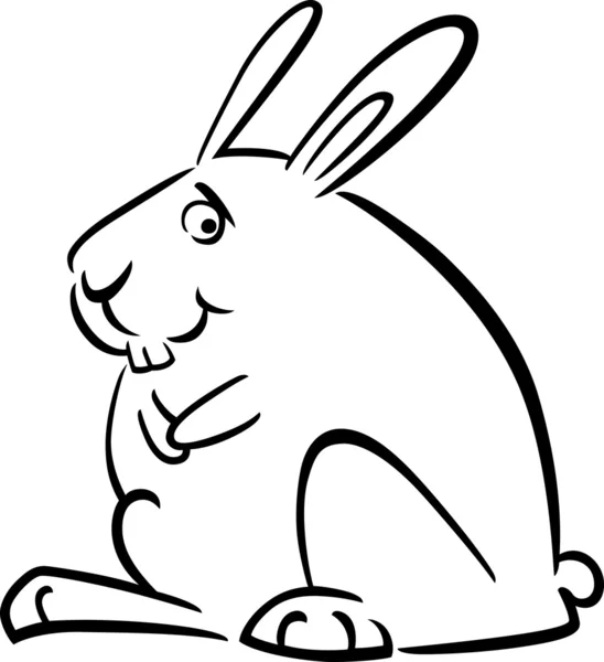 Cartone animato scarabocchio di coniglio per la colorazione — Vettoriale Stock