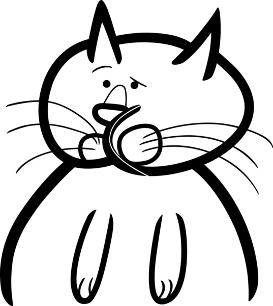 Desenhos animados doodle de gato para colorir — Vetor de Stock