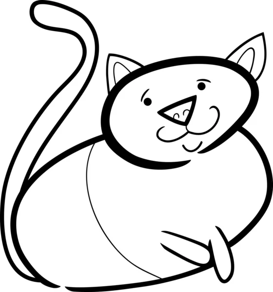 Cartoon doodle katt för färgläggning — Stock vektor