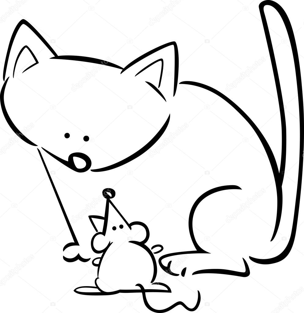 Desenho de Gato e rato para colorir  Desenhos para colorir e imprimir  gratis