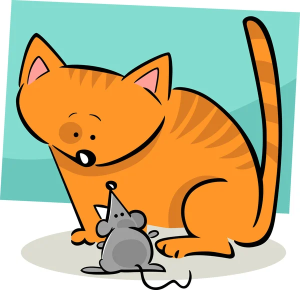 Мультфильм о кошке и мыши — стоковый вектор
