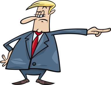 Angry boss firing somebody clipart