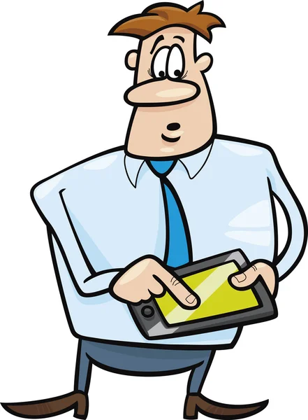 Homme d'affaires avec tablette — Image vectorielle