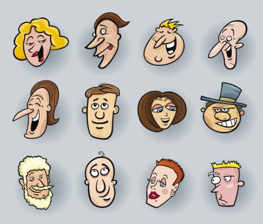 Cartoon faces clipart