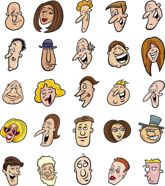 Kreslené obličeje — Stockový vektor