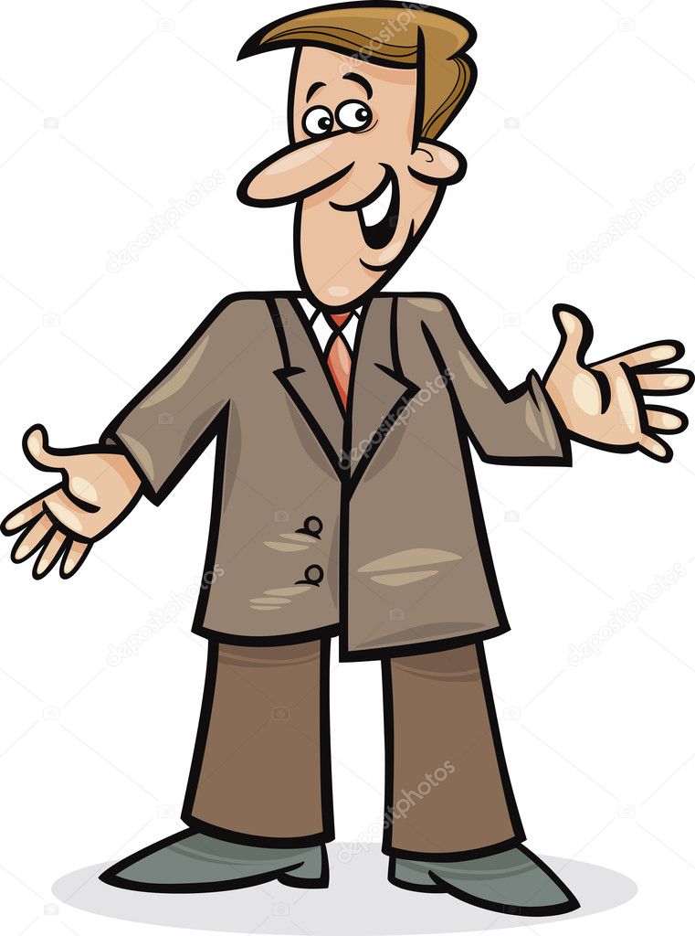 Cartoon man in suit — Stock Vector © izakowski #8475852