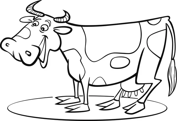 Cartoon cow coloring page — Stock Vector