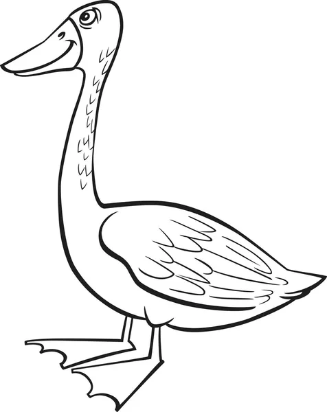 Cartoon goose coloring page — Stock Vector