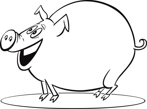 Karikatür domuz boyama sayfası — Stok Vektör