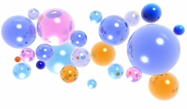 Esferas de vidro 3d ou esferas — Fotografia de Stock