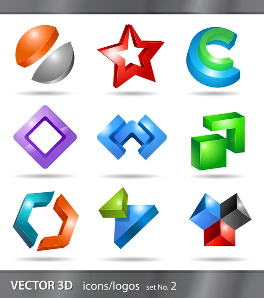 Conjunto de iconos o logotipos — Vector de stock