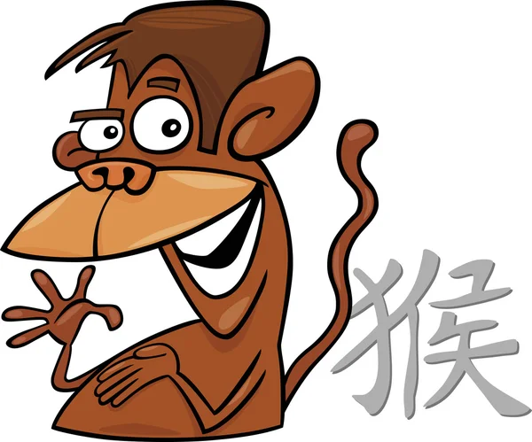 Monkey Chinese horoscope sign — Stock Vector