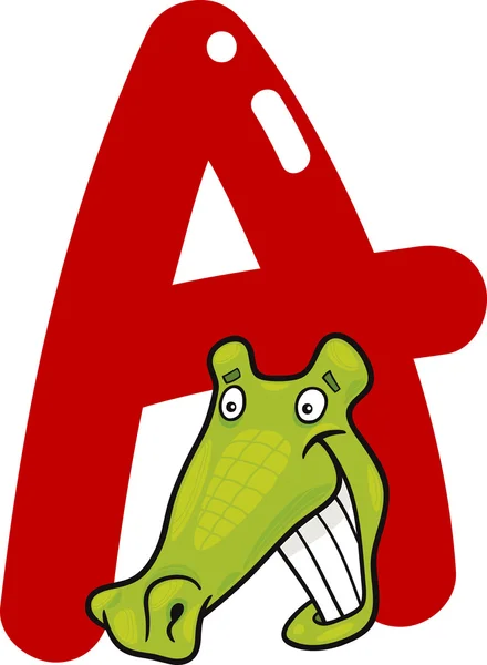 A untuk aligator - Stok Vektor