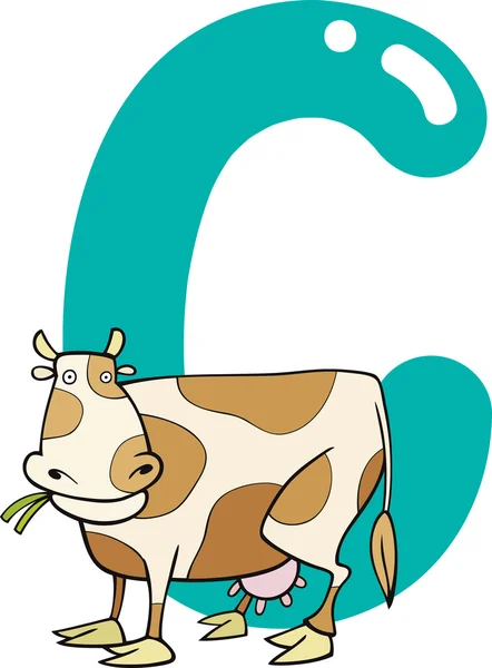 C para a vaca — Vetor de Stock