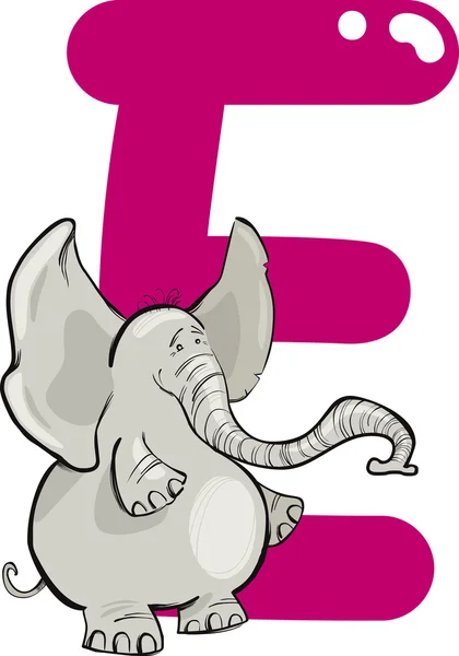 E for elephant — Stock Vector