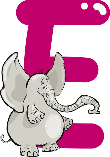 E para elefante — Vetor de Stock