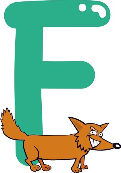 F para a raposa — Vetor de Stock