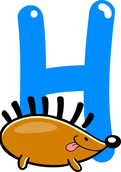 H voor egel — Stockvector