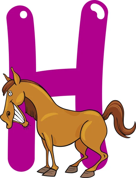 H para Cavalo — Vetor de Stock