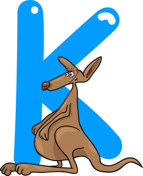 K voor kangoeroe — Stockvector
