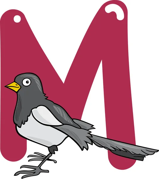 M for magpie — Stock Vector