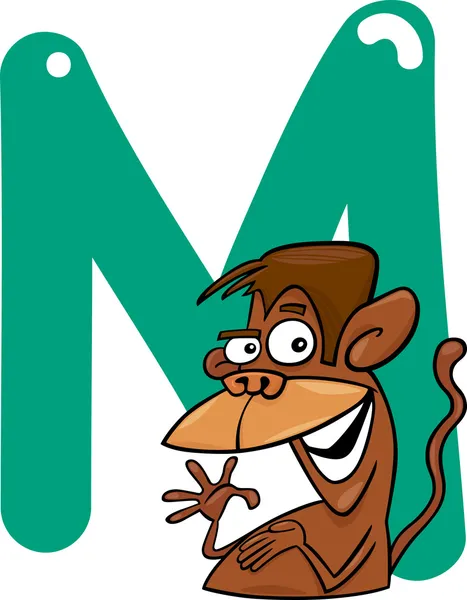 M para macaco — Vetor de Stock