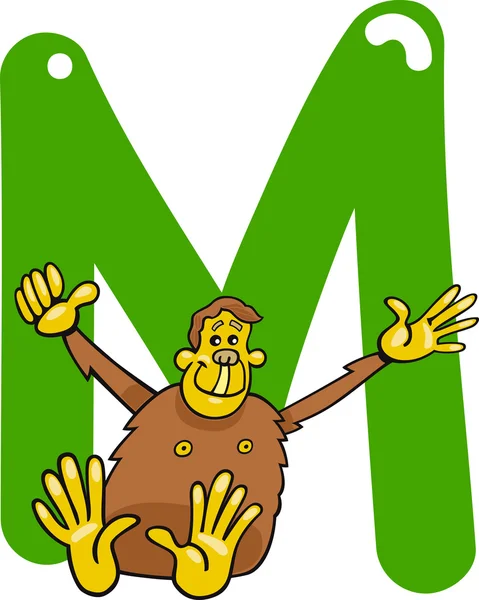 M for monkey — Stock Vector
