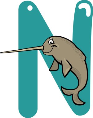 N for narwhal clipart