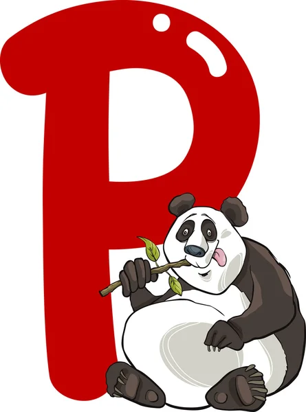 stock vector P for panda