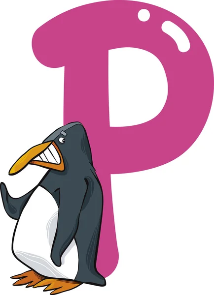 P voor pinguïn — Stockvector