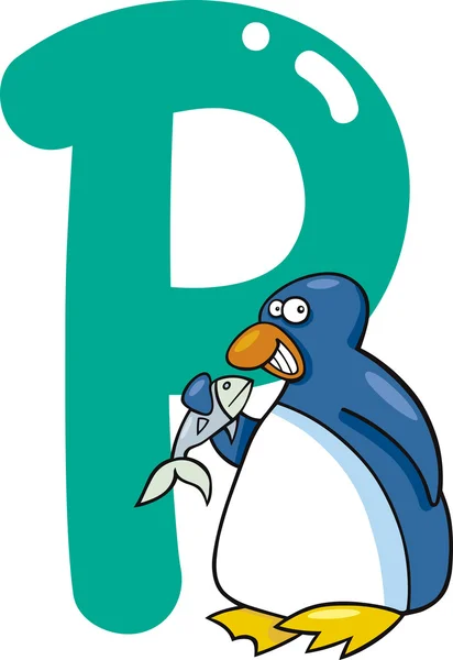 P for penguin — Stock Vector