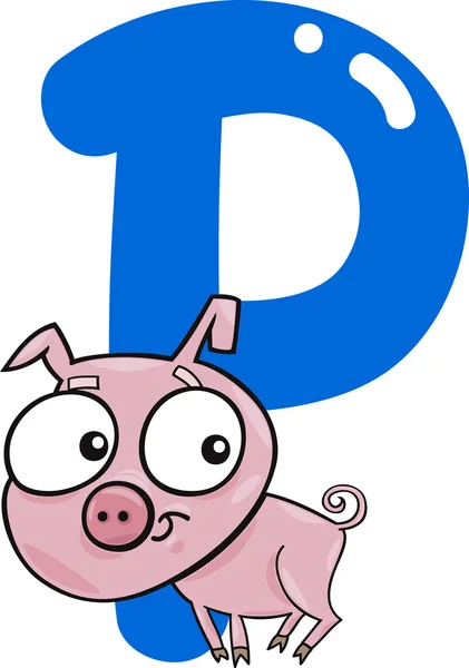 P voor varkens — Stockvector