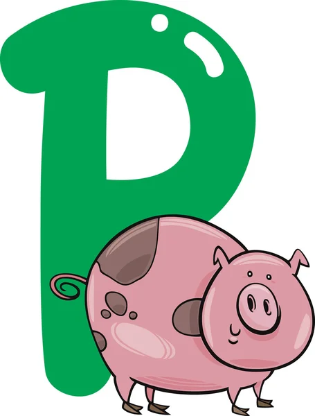P for pig — Stock Vector