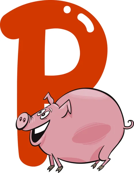 P için domuz — Stok Vektör