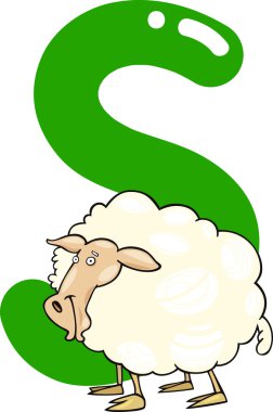S for sheep clipart