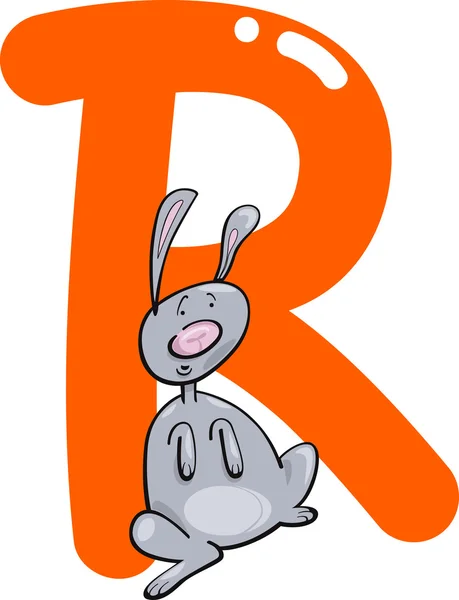 stock vector R for rabbit