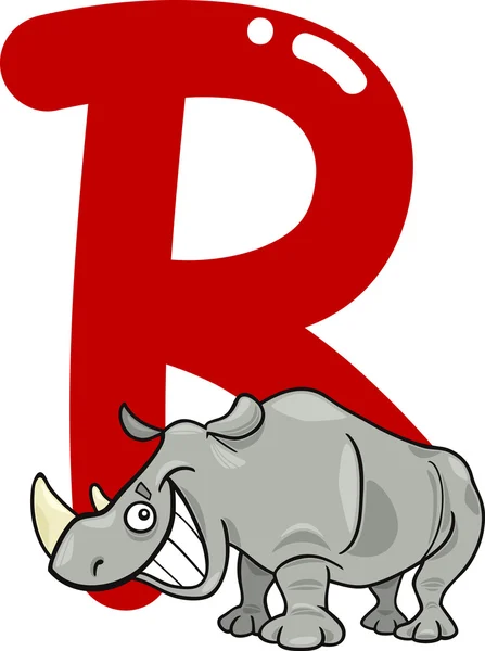 R para rinoceronte — Vetor de Stock