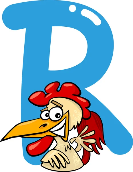 R for rooster — Stock Vector