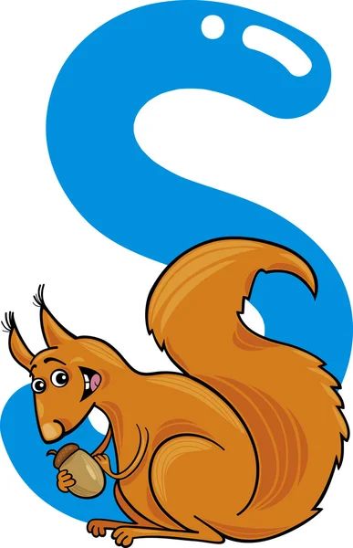 S para esquilo —  Vetores de Stock