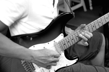 Hands of Guitar player clipart