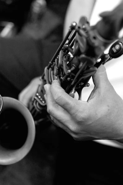 stock image Hands of Saxophone