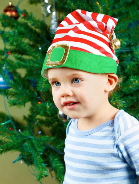 Pojke på julafton — Stockfoto